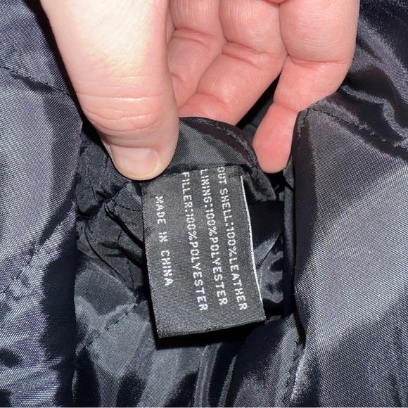 Vintage 80s Middlebrook Park Black Leather Cheetah Leopard Trench Jacket XL - Picture 4 of 9